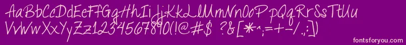 Talkingtothemoon Font – Pink Fonts on Purple Background