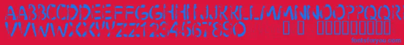 LmsShaggy Font – Blue Fonts on Red Background