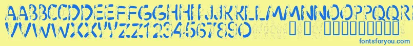 LmsShaggy Font – Blue Fonts on Yellow Background