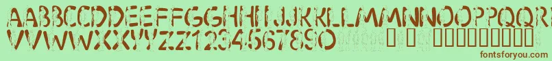 LmsShaggy Font – Brown Fonts on Green Background