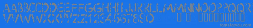 LmsShaggy Font – Gray Fonts on Blue Background