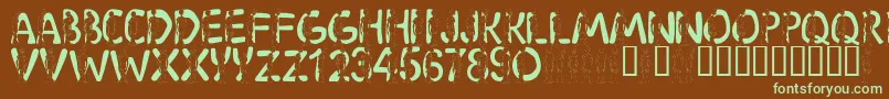 LmsShaggy Font – Green Fonts on Brown Background