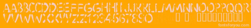 LmsShaggy Font – Pink Fonts on Orange Background