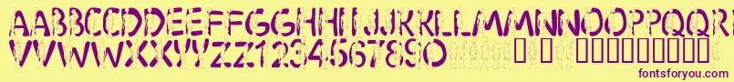 LmsShaggy Font – Purple Fonts on Yellow Background