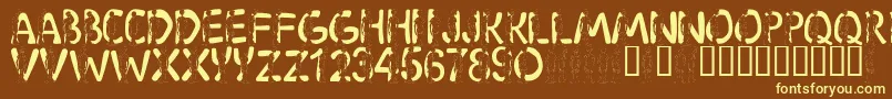 LmsShaggy Font – Yellow Fonts on Brown Background