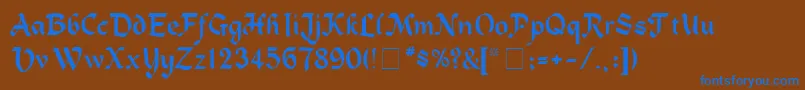 AlpineMedium Font – Blue Fonts on Brown Background
