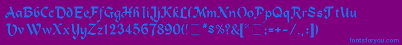 AlpineMedium-Schriftart – Blaue Schriften auf violettem Hintergrund