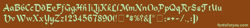 Шрифт AlpineMedium – зелёные шрифты на коричневом фоне