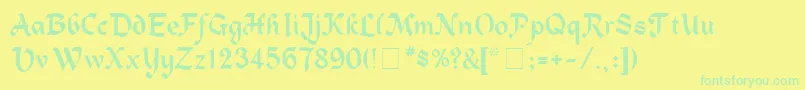 AlpineMedium Font – Green Fonts on Yellow Background