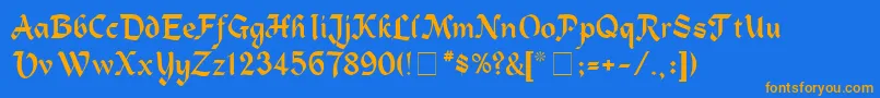 AlpineMedium Font – Orange Fonts on Blue Background