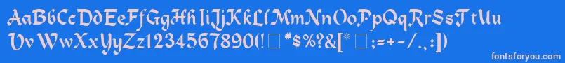 AlpineMedium Font – Pink Fonts on Blue Background