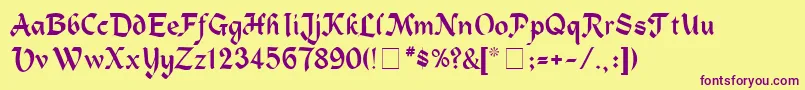 AlpineMedium Font – Purple Fonts on Yellow Background