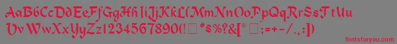 フォントAlpineMedium – 赤い文字の灰色の背景