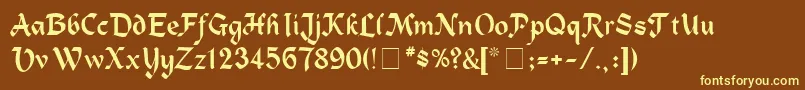AlpineMedium Font – Yellow Fonts on Brown Background