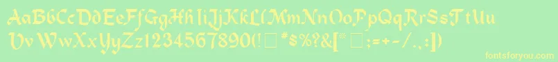 AlpineMedium Font – Yellow Fonts on Green Background