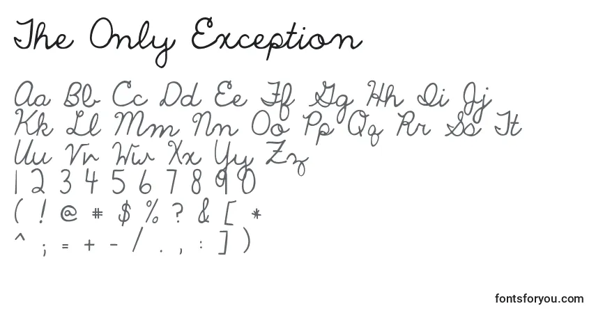 Шрифт The Only Exception – алфавит, цифры, специальные символы