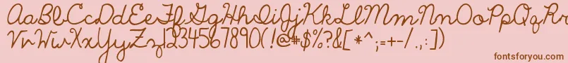 The Only Exception-fontti – ruskeat fontit vaaleanpunaisella taustalla
