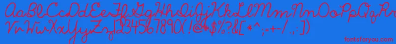 The Only Exception-Schriftart – Rote Schriften auf blauem Hintergrund