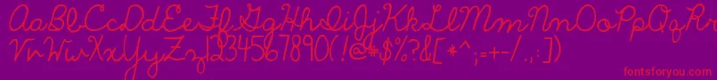 The Only Exception-Schriftart – Rote Schriften auf violettem Hintergrund