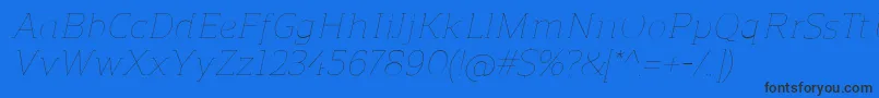 ReganslabUltralightitalic Font – Black Fonts on Blue Background