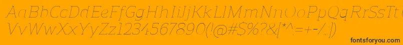 フォントReganslabUltralightitalic – 黒い文字のオレンジの背景