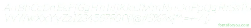 ReganslabUltralightitalic-Schriftart – Grüne Schriften auf weißem Hintergrund