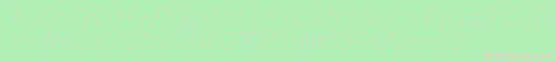 ReganslabUltralightitalic-fontti – vaaleanpunaiset fontit vihreällä taustalla