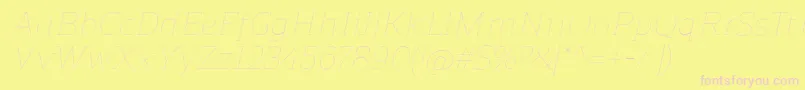 ReganslabUltralightitalic-fontti – vaaleanpunaiset fontit keltaisella taustalla