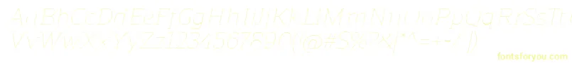 ReganslabUltralightitalic-fontti – keltaiset fontit