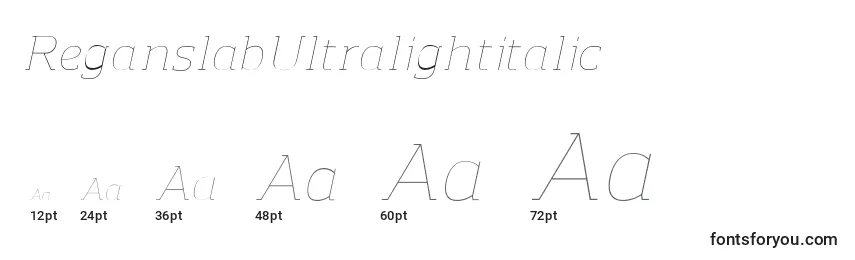 ReganslabUltralightitalic Font Sizes