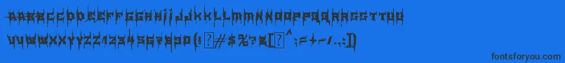 MbElementBrutalized Font – Black Fonts on Blue Background