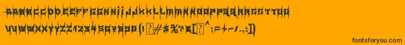 MbElementBrutalized-Schriftart – Schwarze Schriften auf orangefarbenem Hintergrund