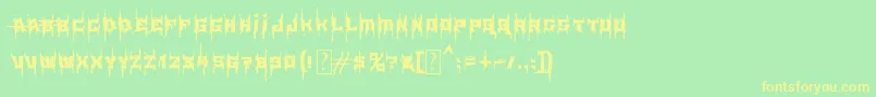 MbElementBrutalized Font – Yellow Fonts on Green Background