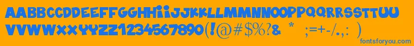 Blablahawk Font – Blue Fonts on Orange Background