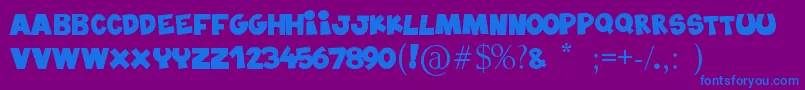 Blablahawk Font – Blue Fonts on Purple Background