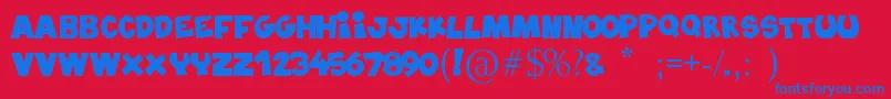 Blablahawk Font – Blue Fonts on Red Background