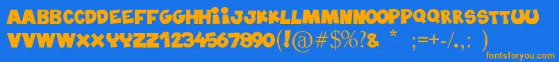 Blablahawk Font – Orange Fonts on Blue Background