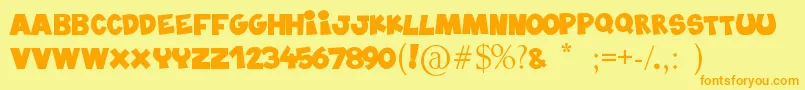 Blablahawk Font – Orange Fonts on Yellow Background