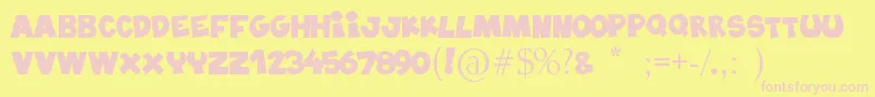 Blablahawk Font – Pink Fonts on Yellow Background