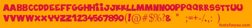 Blablahawk-fontti – punaiset fontit oranssilla taustalla