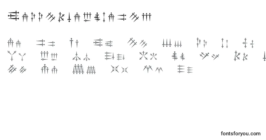Шрифт Daggersalphabet – алфавит, цифры, специальные символы