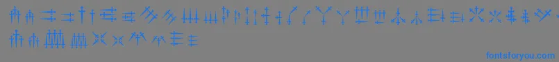 Daggersalphabet Font – Blue Fonts on Gray Background