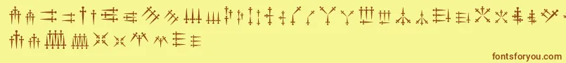 Daggersalphabet Font – Brown Fonts on Yellow Background