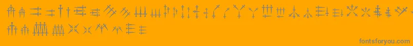Daggersalphabet Font – Gray Fonts on Orange Background