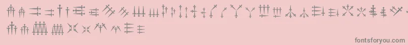 Daggersalphabet Font – Gray Fonts on Pink Background