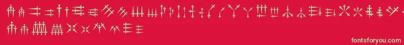 Daggersalphabet Font – Green Fonts on Red Background