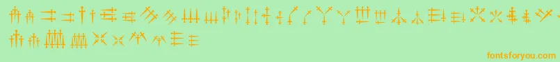 Daggersalphabet Font – Orange Fonts on Green Background