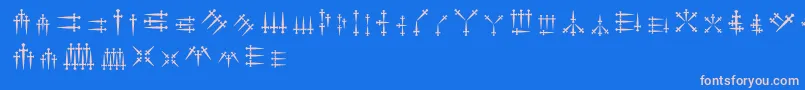 Daggersalphabet Font – Pink Fonts on Blue Background