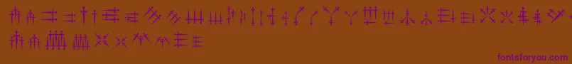 Daggersalphabet Font – Purple Fonts on Brown Background
