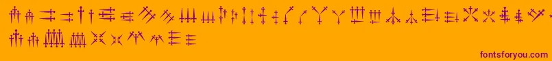 Daggersalphabet Font – Purple Fonts on Orange Background